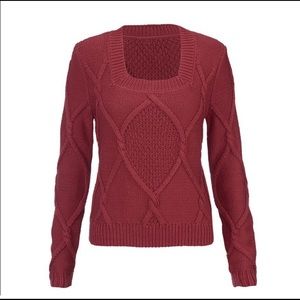 Women’s NWOT Cabi red square neck pullover sweater 2020